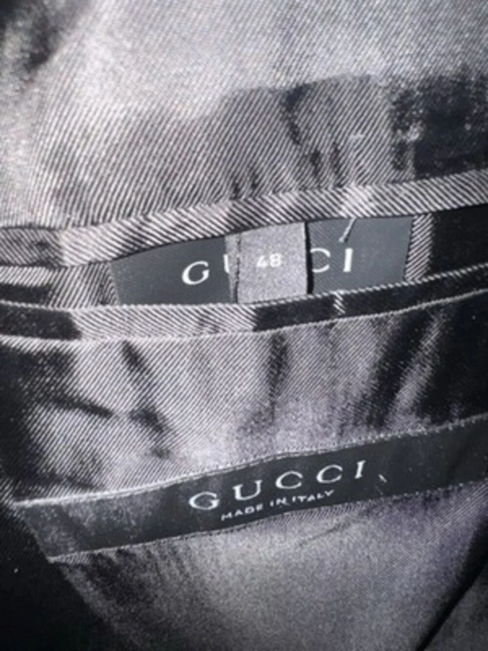 Gucci GG mens Single-breasted wool jacket GG monogram black size 48 $4000 retail